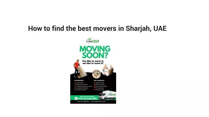 how to find the best movers in sharjah uae