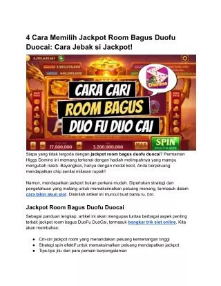 4 Cara Memilih Jackpot Room Bagus Duofu Duocai_ Cara Jebak si Jackpot (1)