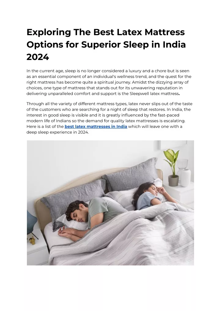 PPT Exploring The Best Latex Mattress Options for Superior Sleep in