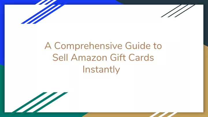 a comprehensive guide to sell amazon gift cards instantly