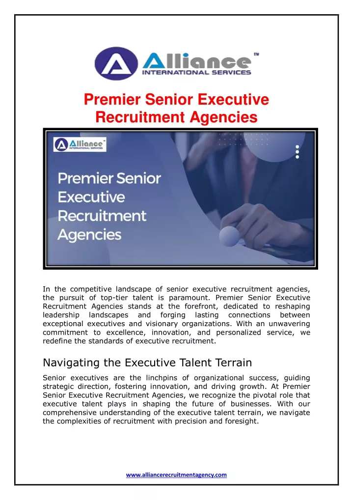 premier senior executive recruitment agencies