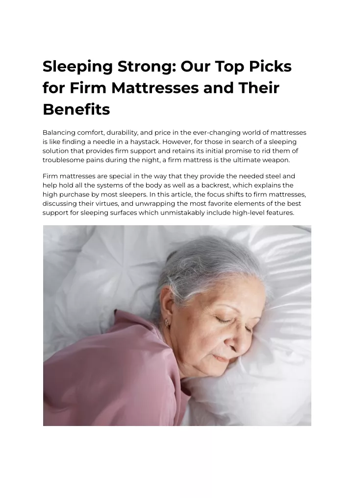 sleeping strong our top picks for firm mattresses