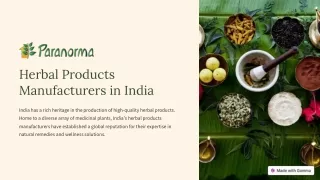 Herbal Products Manufacturers in India