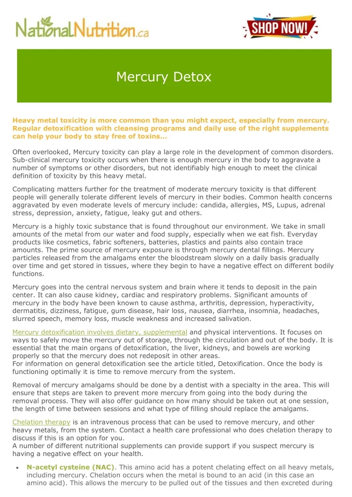 mercury detox