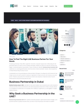 How To Find The Right UAE Business Partner For Your Needs?