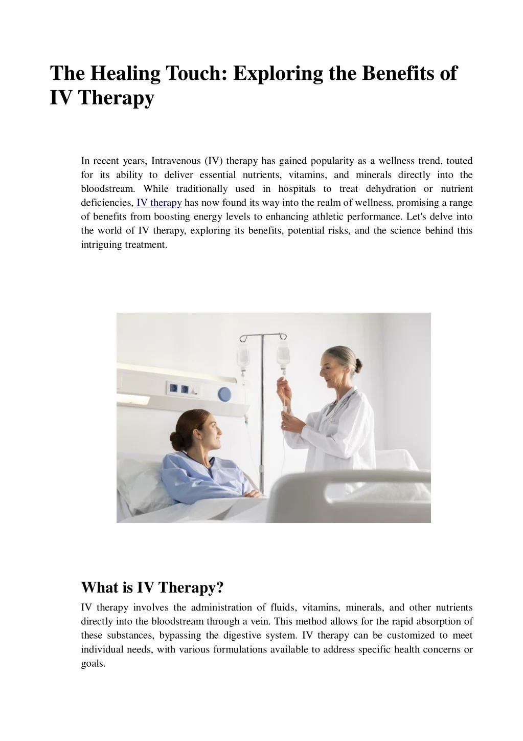 PPT - The Healing Touch Exploring the Benefits of IV Therapy PowerPoint ...