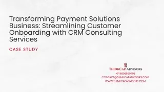 Streamlining Customer Onboarding with CRM Consulting Services - Case Study