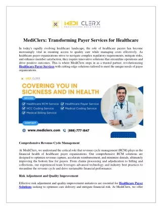 MediClerx Transforming Payer Services for Healthcare