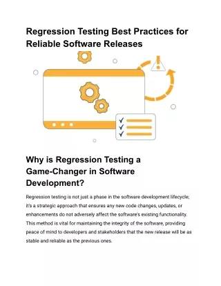 regression testing best practices for reliable