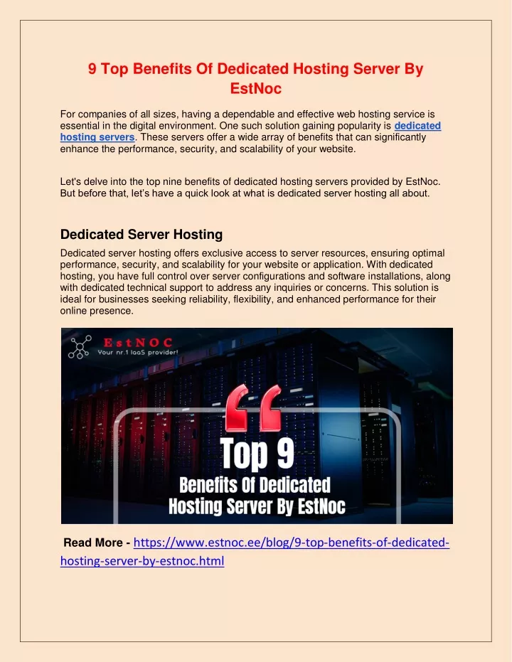9 top benefits of dedicated hosting server