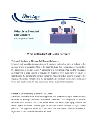 What is Blended Call Center Software