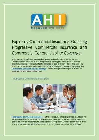 Exploring Commercial Insurance