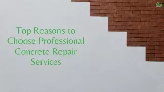 Top Reasons to Choose Professional Concrete Repair Services