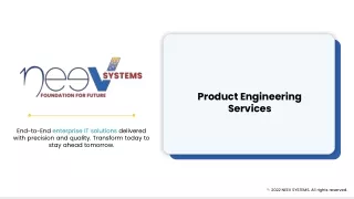 Product Engineering Services - Neev Systems