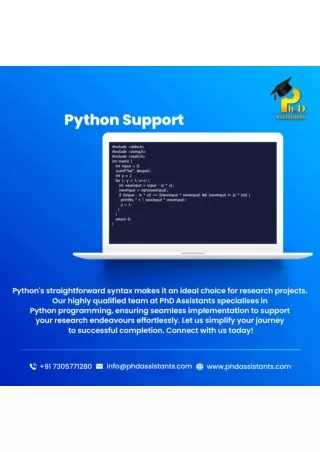 Implementation Service  Python support  PhD Assistance