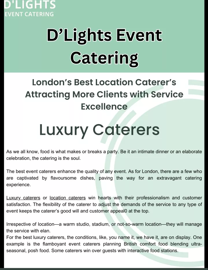 d lights event catering catering