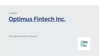 Optimus Fintech - Financial Reconciliation