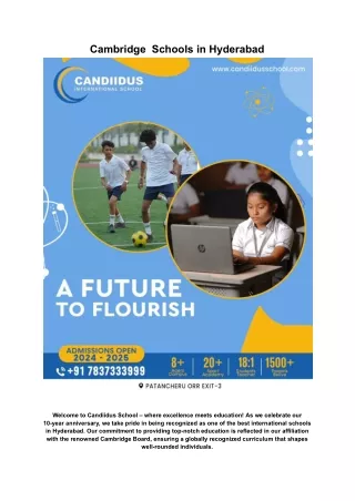 Cambridge  Schools in Hyderabad | Candiidus International School