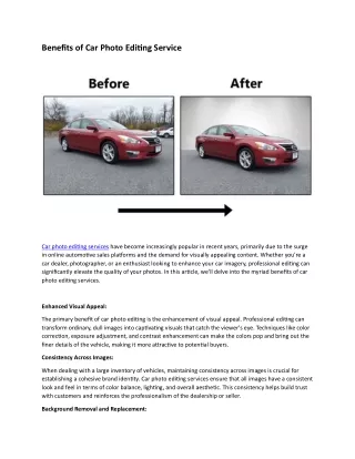 Benefits of Car Photo editing services