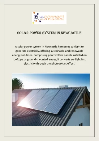 Solar power system in Newcastle