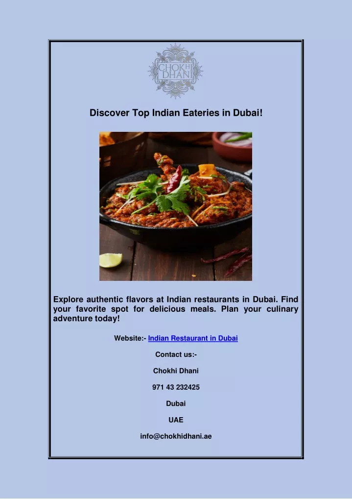 discover top indian eateries in dubai