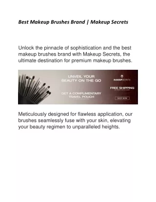 Best Makeup Brushes Brand | Makeup Secrets