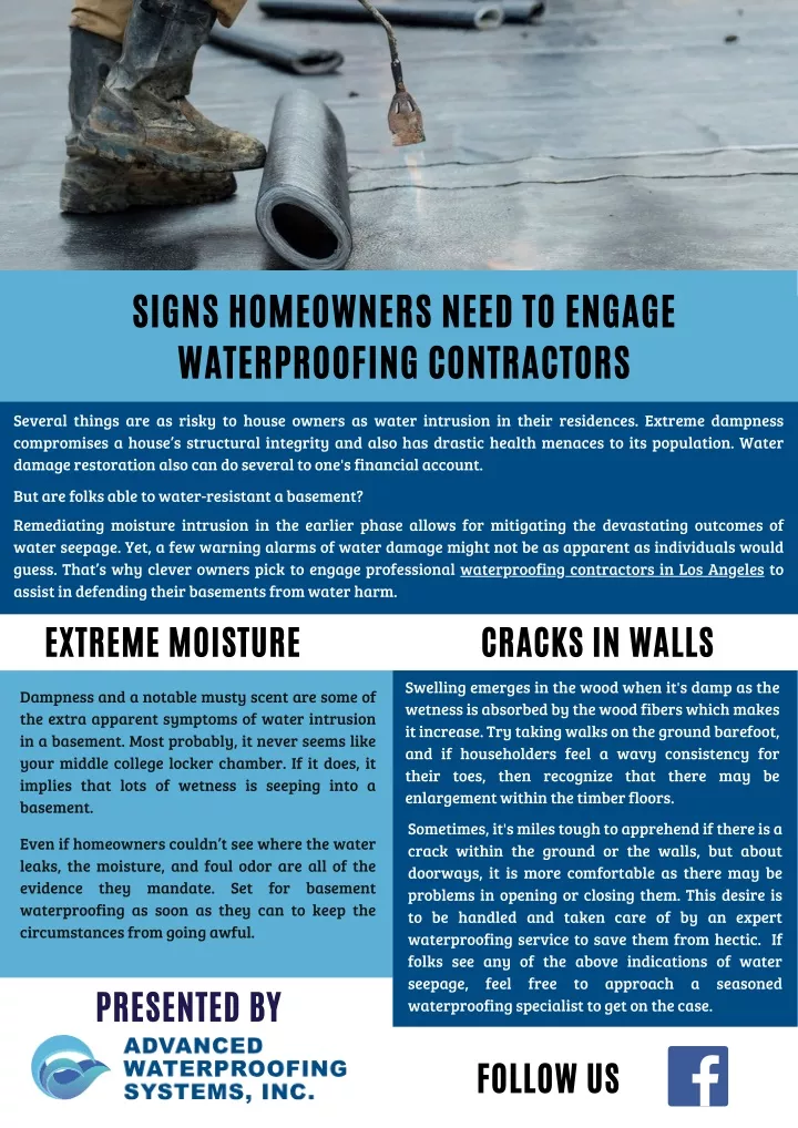 signs homeowners need to engage waterproofing