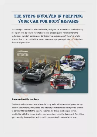 The steps involved in prepping your car for body repairs