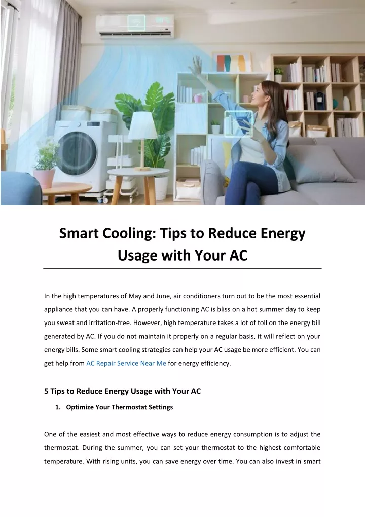 smart cooling tips to reduce energy usage with