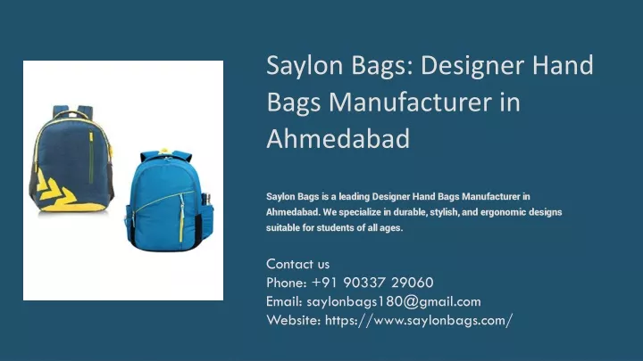 saylon bags designer hand bags manufacturer