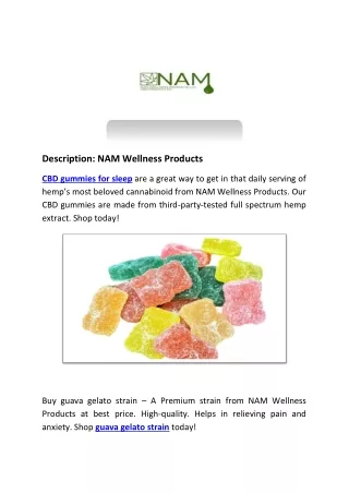 Buy CBD Gummies for Sleep - NAM Wellness Products