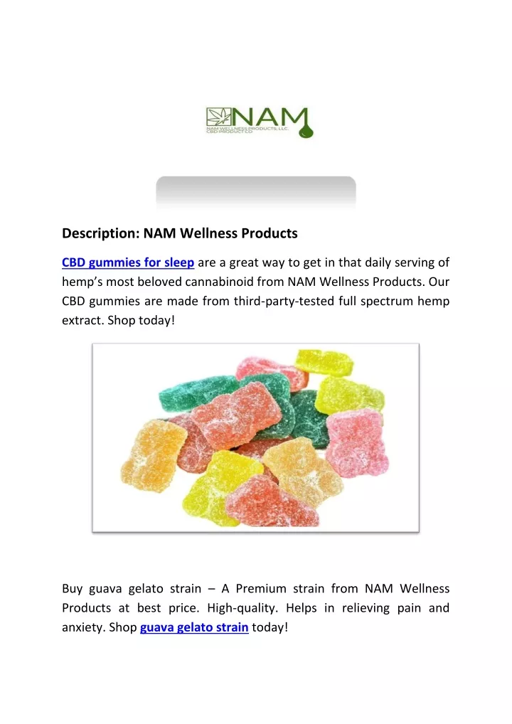 description nam wellness products