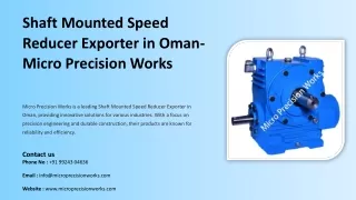 shaft mounted speed reducer exporter in oman