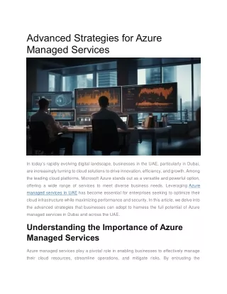 Advanced Strategies for Azure Managed Services