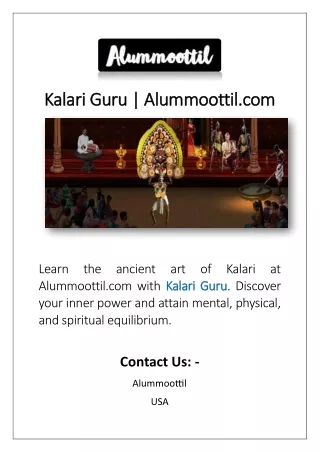 Kalari Guru | Alummoottil.com