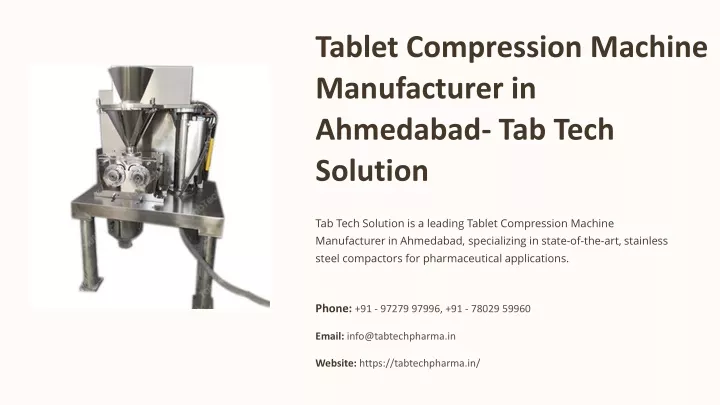 tablet compression machine manufacturer