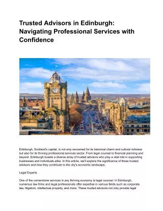 Trusted Advisors in Edinburgh