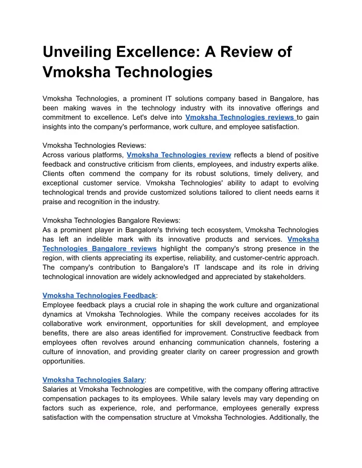 unveiling excellence a review of vmoksha