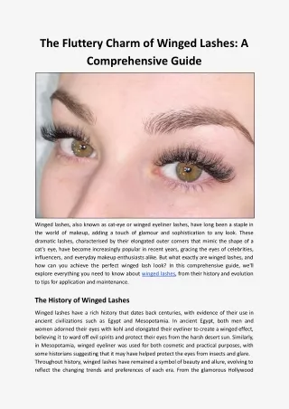The Fluttery Charm of Winged Lashes: A Comprehensive Guide
