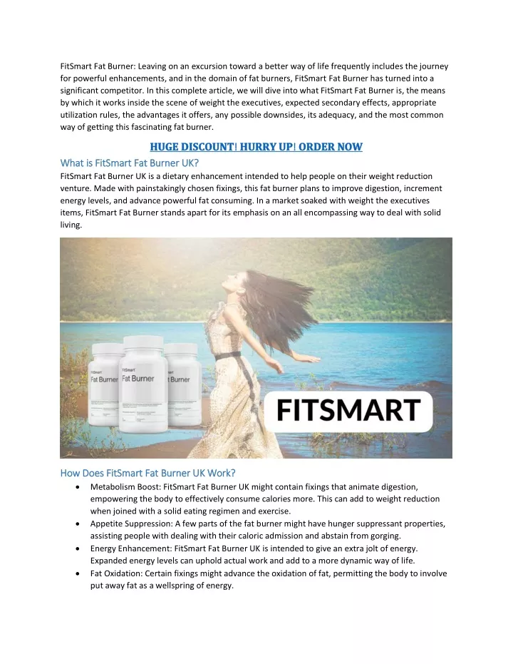 fitsmart fat burner leaving on an excursion