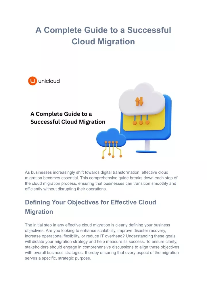 a complete guide to a successful cloud migration