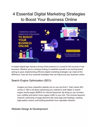 Digital Marketing Strategies to Boost Your Business Online