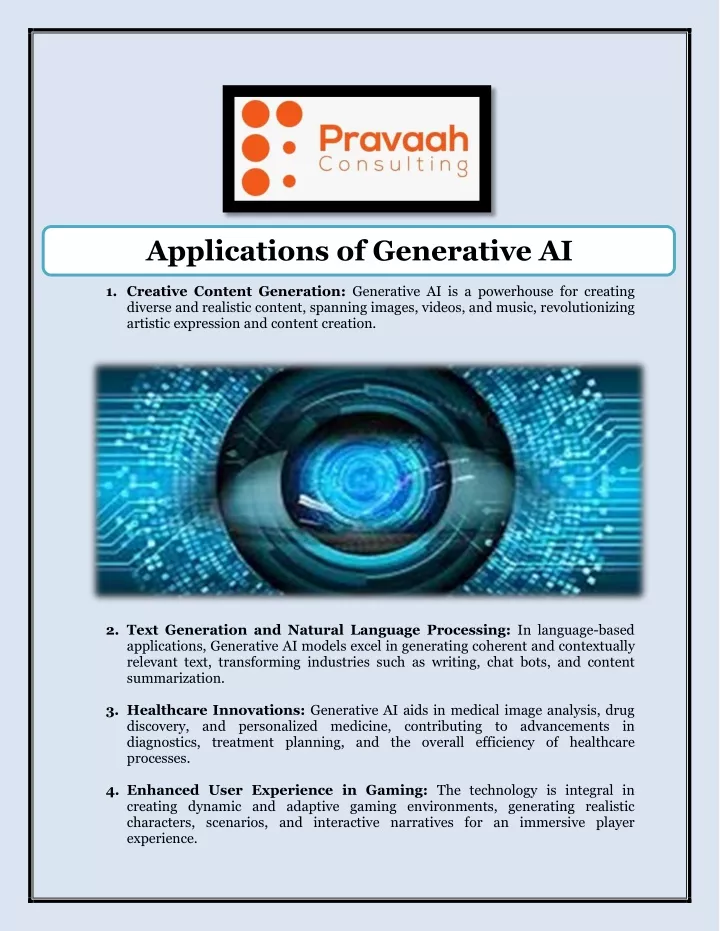 applications of generative ai