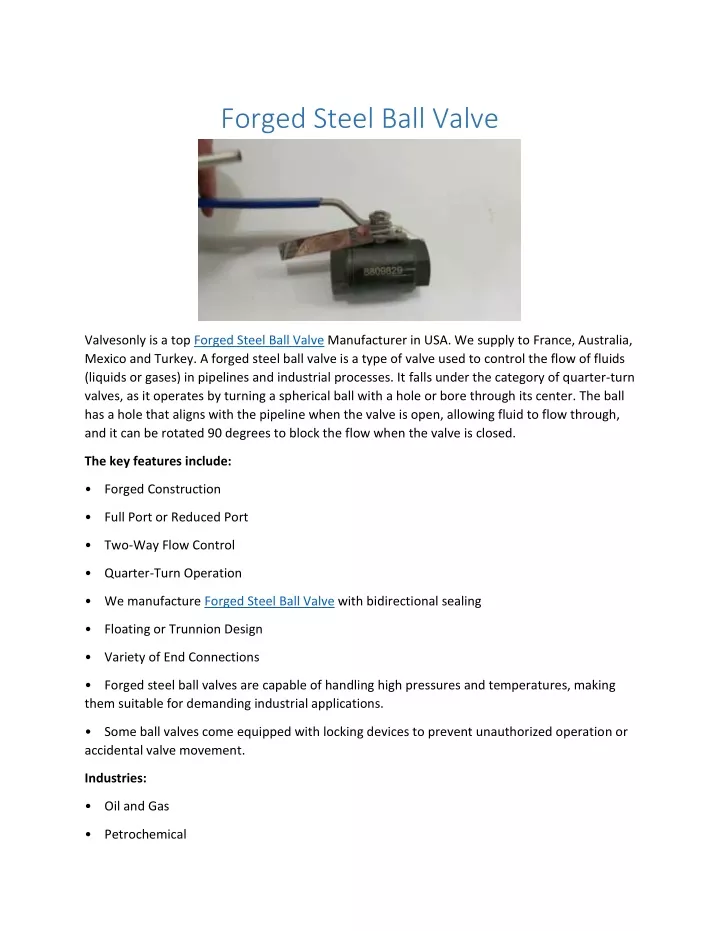 forged steel ball valve