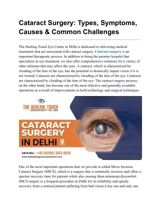 Cataract Surgery in Delhi