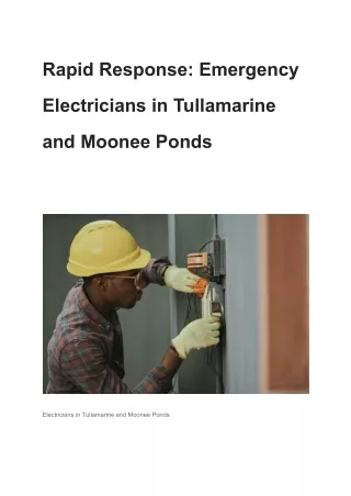 Rapid Response_ Emergency Electricians in Tullamarine and Moonee Ponds