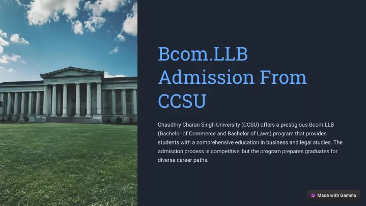 bcom llb admission from ccsu