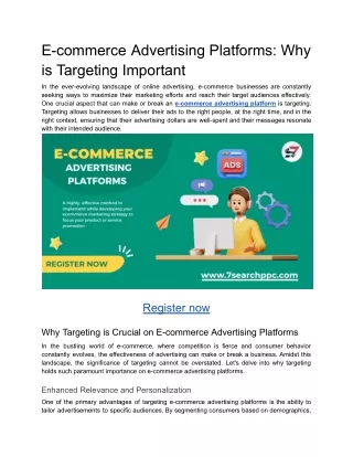 E-commerce Advertising Platforms | E-commerce Solution