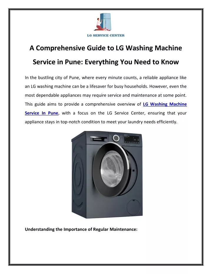 a comprehensive guide to lg washing machine