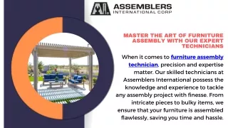 Professional Furniture Assembly Technician Services  Assemblers International